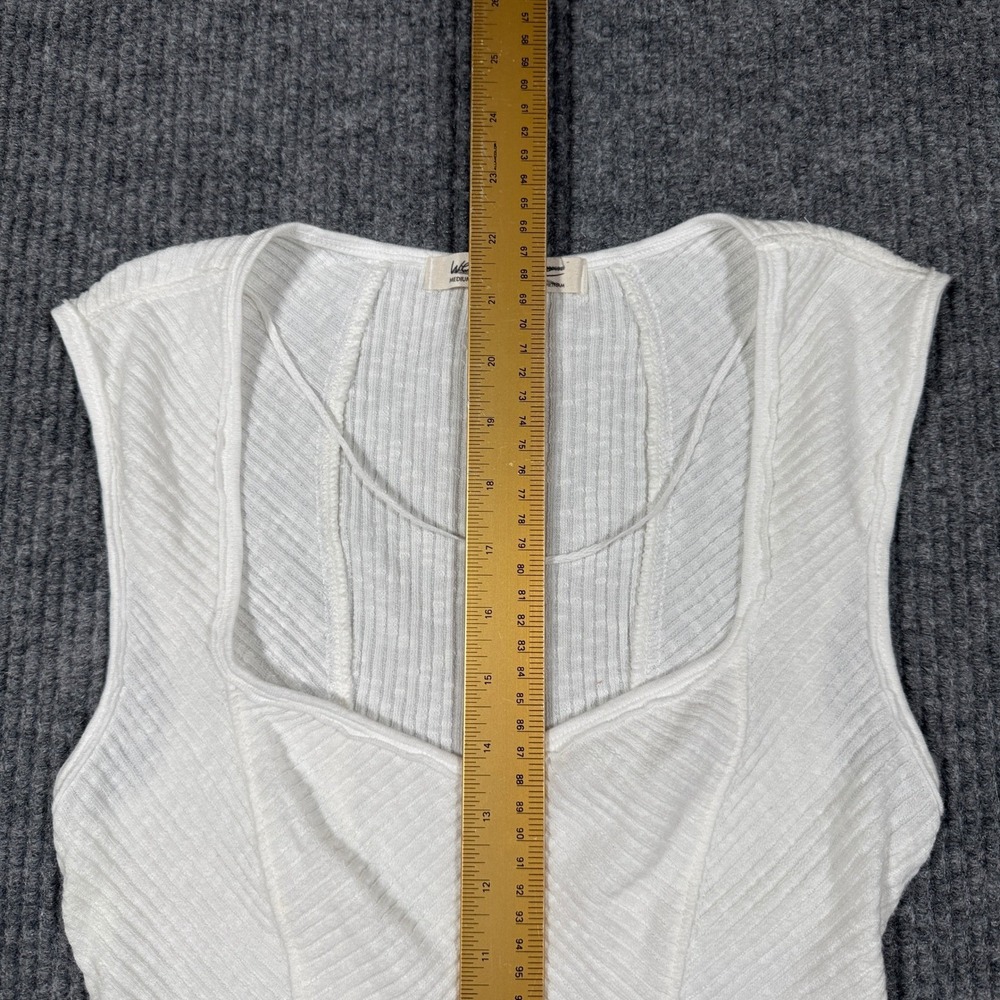 Free People We The Free Womens Medium White Ribbed Corset Tank Top NWOT Square - Picture 3 of 7